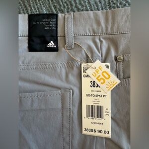 Adidas Golf Men's Light Gray Go-To 5 pocket pant, Tapered Fit